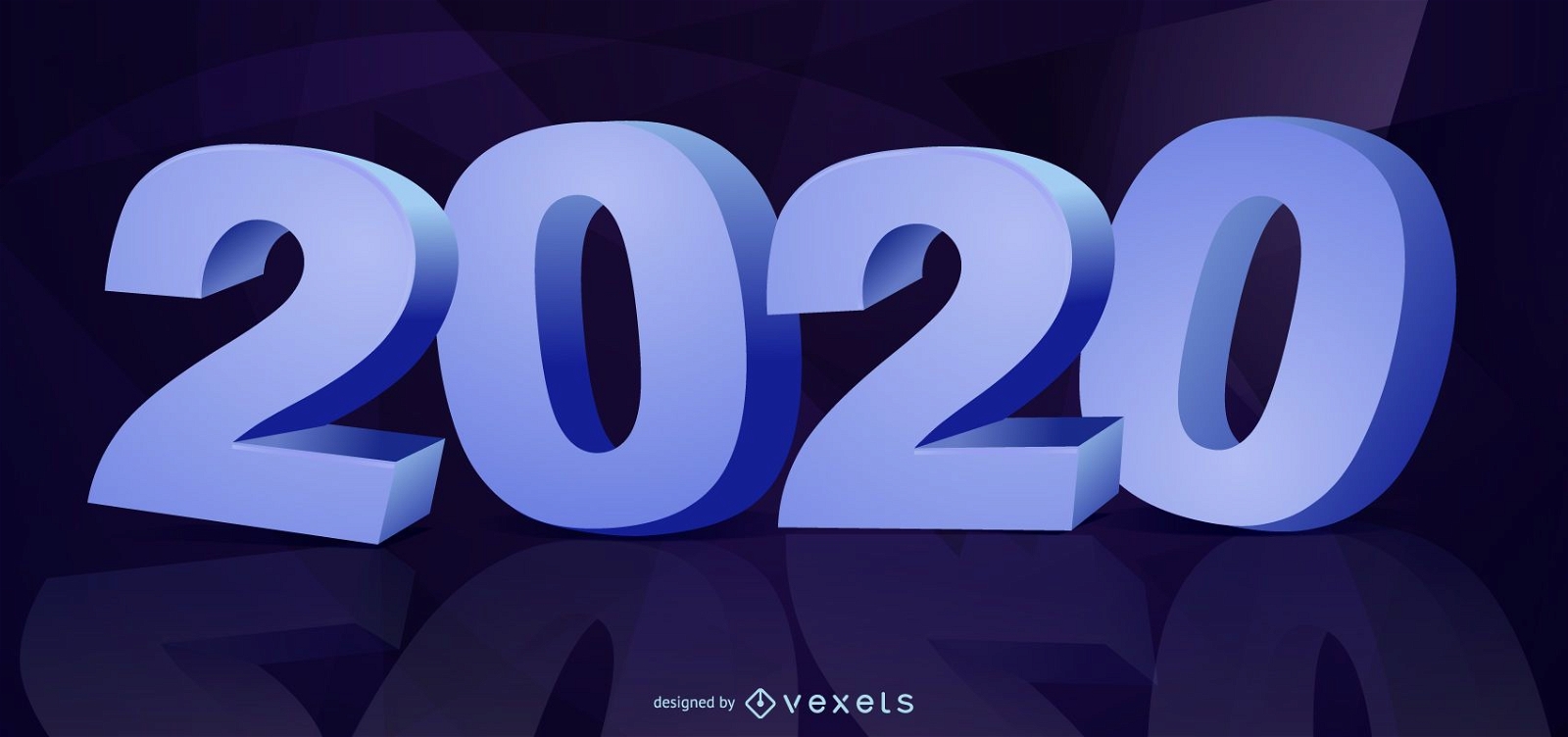 3D Neujahr 2020 Typografie