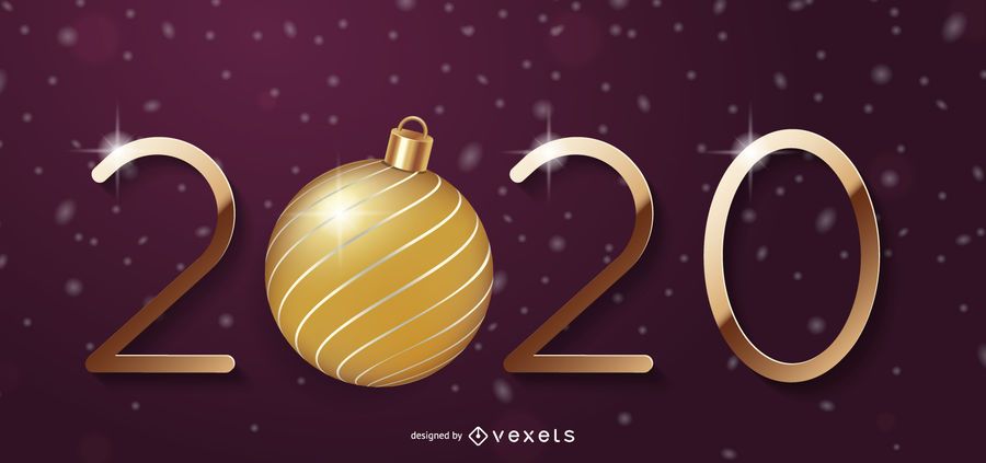 Natal bola ano novo 2020 tipografia Natal bola ano novo 2020 tipografia