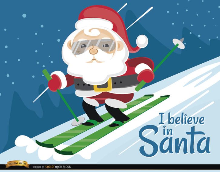 Weihnachtsmann Ski Weihnachten Hintergrund Weihnachtsmann Ski Weihnachten Hintergrund