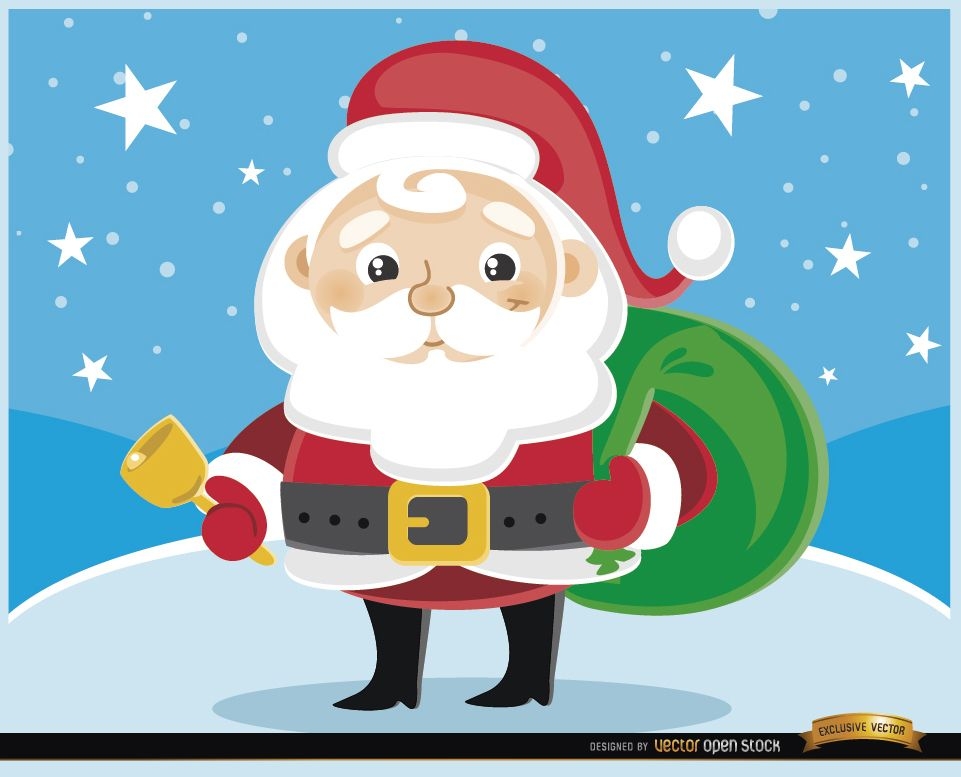 Cencerro de Santa Claus de dibujos animados