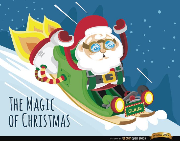 Santa rocket sleigh background Santa rocket sleigh background