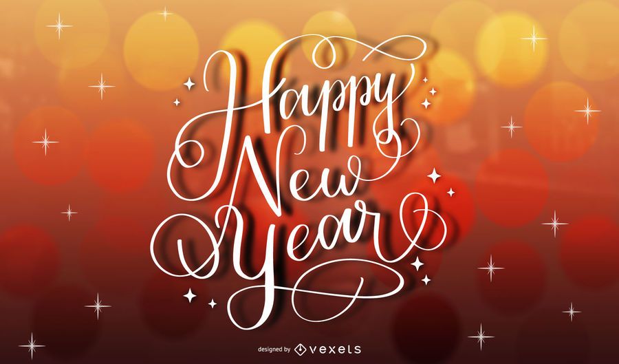 Creative New Year Gold Typography Red Background Creative New Year Gold Typography Red Background