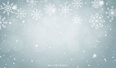 Copos de nieve de Navidad sobre fondo gris