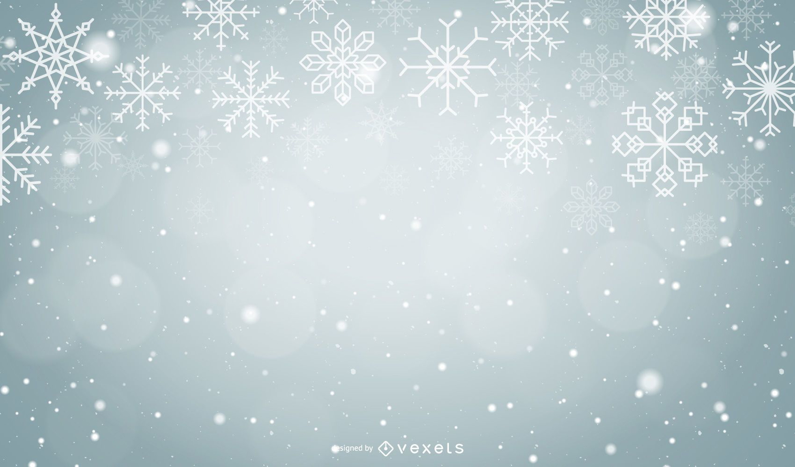 Copos De Nieve De Navidad Fondo Gris - Descargar Vector