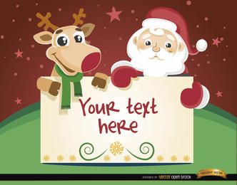 Weihnachtsmann-Weihnachtskartennachricht des Weihnachtsmanns