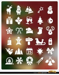 30 Flat Christmas icons