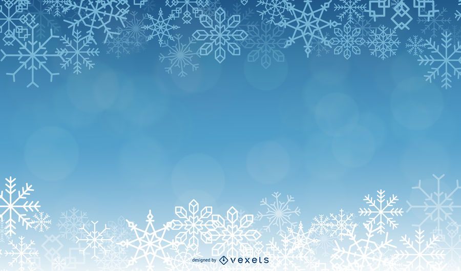 Hermoso Fondo Azul De Navidad Con Copos De Nieve - Descargar Vector