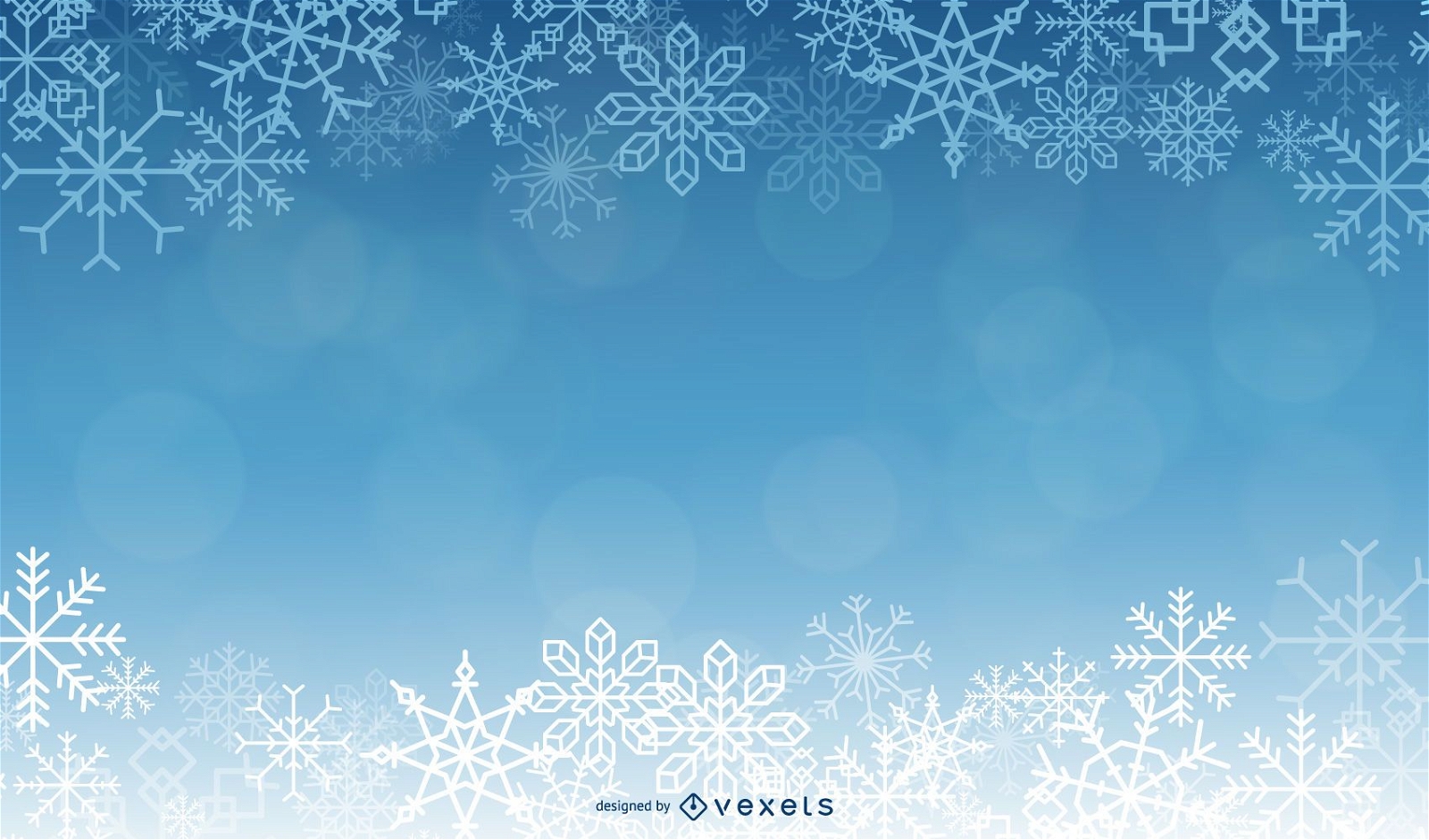 Hermoso fondo azul de Navidad con copos de nieve