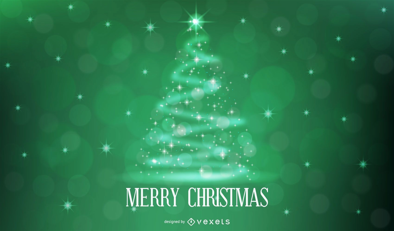 Árbol Navidad Forma Estrellas Brillantes Sobre Fondo Verde