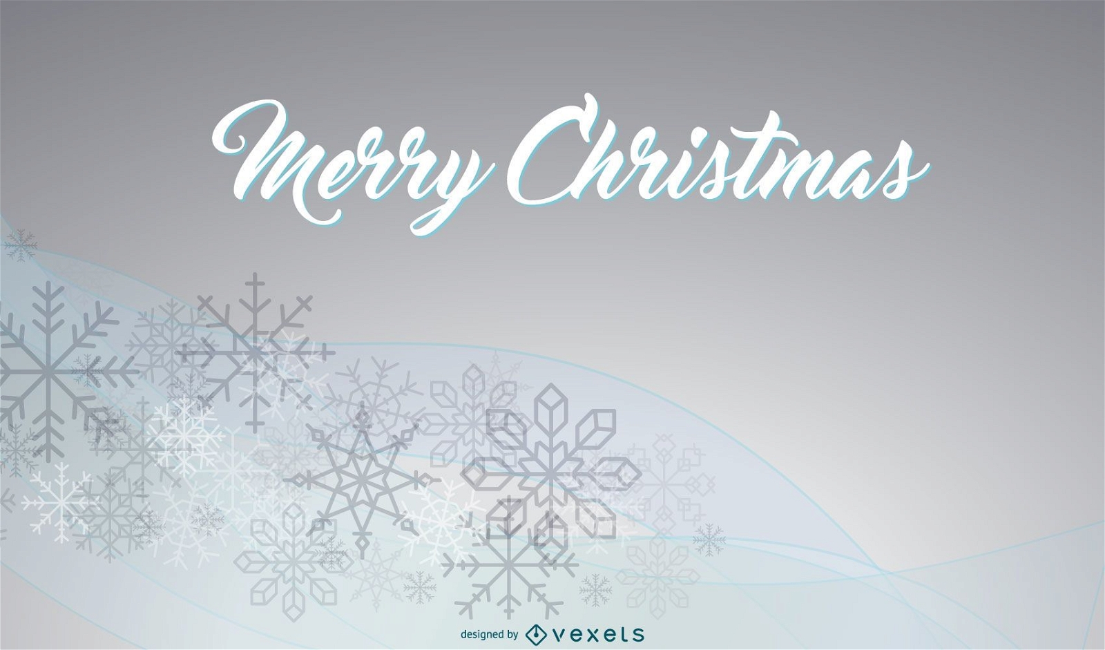 Xmas Background with Snowflakes on Curves