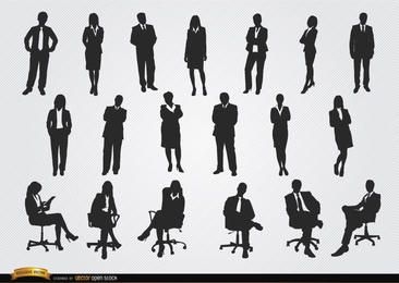 Standing sitting executive men women
