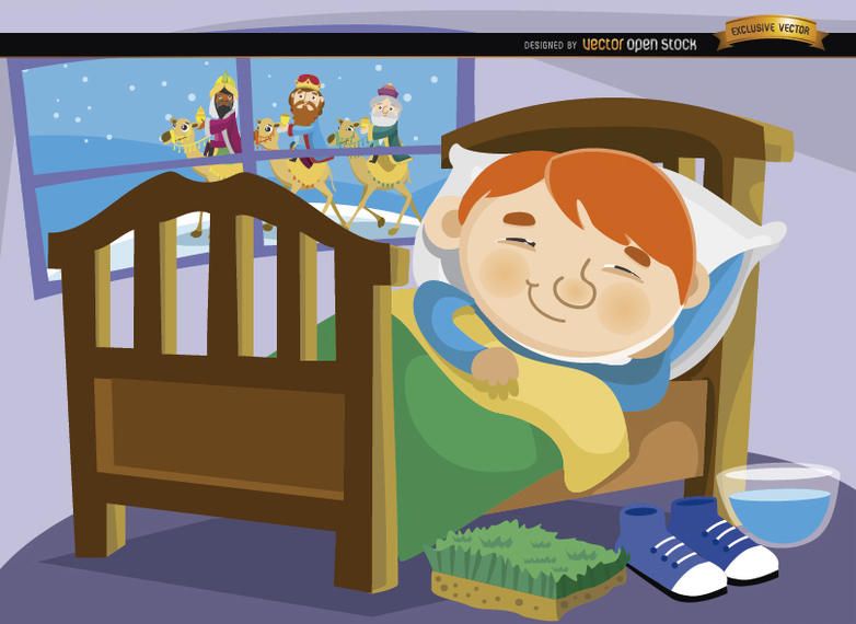 Boy sleeping wise men on window Boy sleeping wise men on window