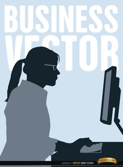 Executive woman working computer Executive woman working computer