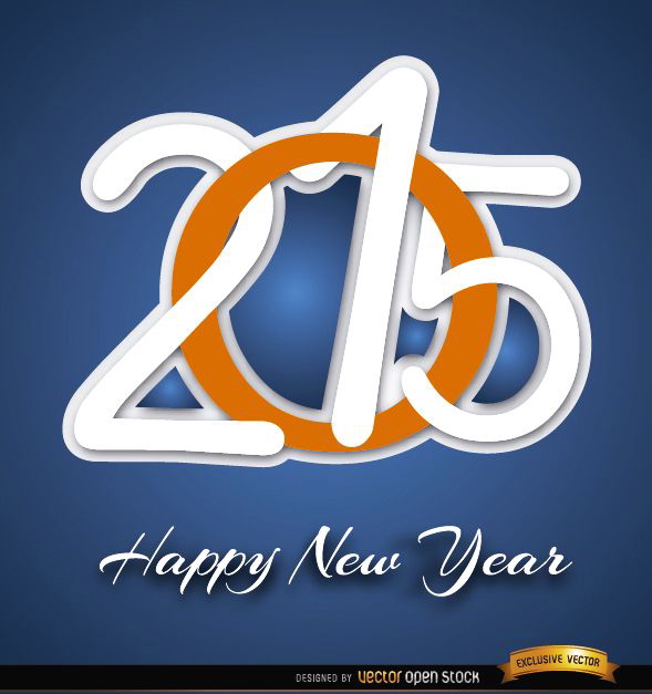 2015 dígitos de año nuevo