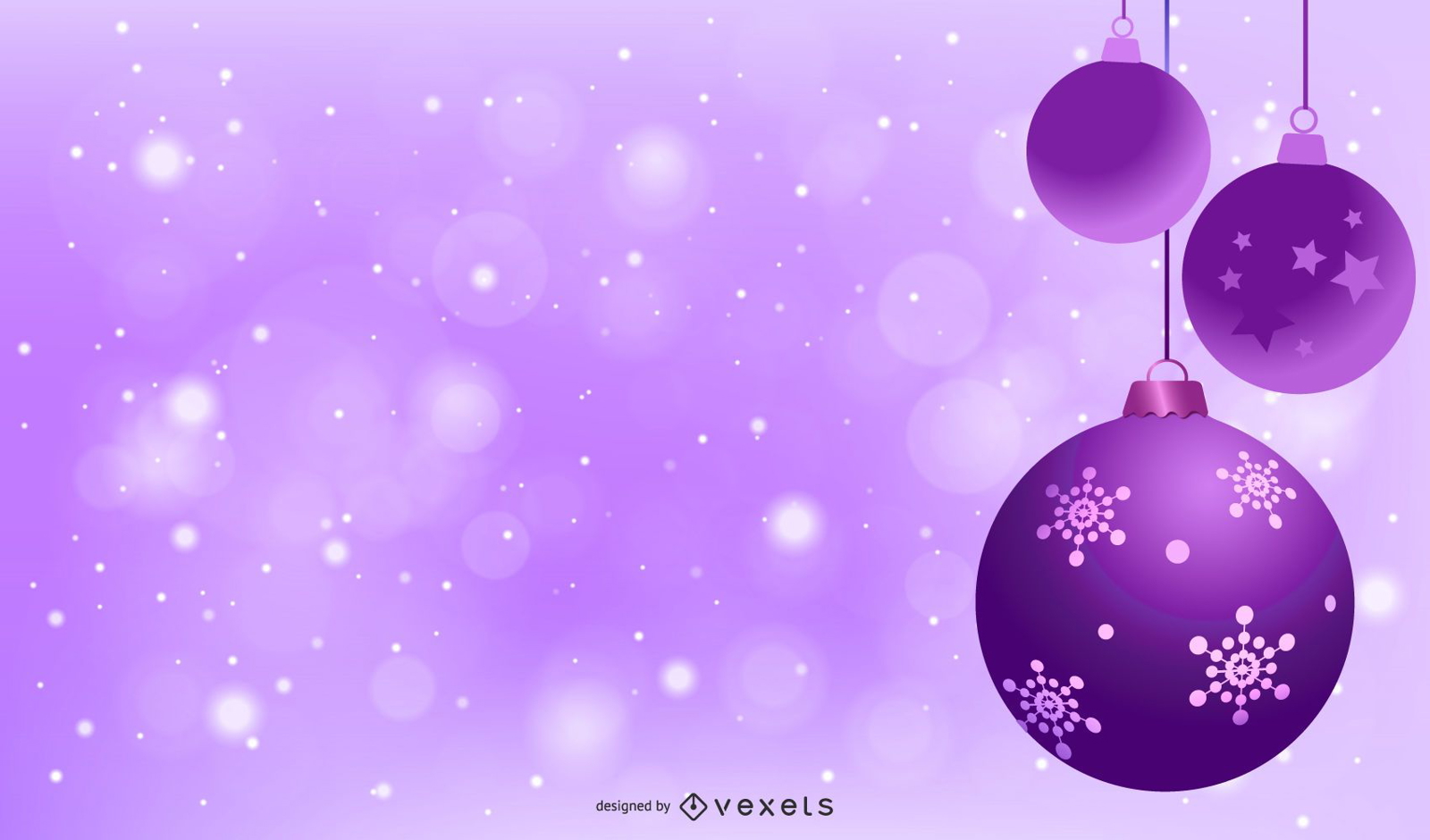 Diseño de fondo de bolas de Navidad púrpura