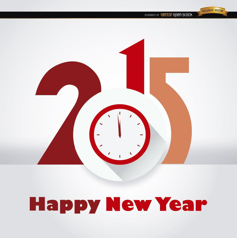 2015 Uhr Neujahrshintergrund