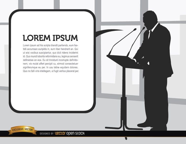 Homem negócios, fala, silueta Homem negócios, fala, silueta