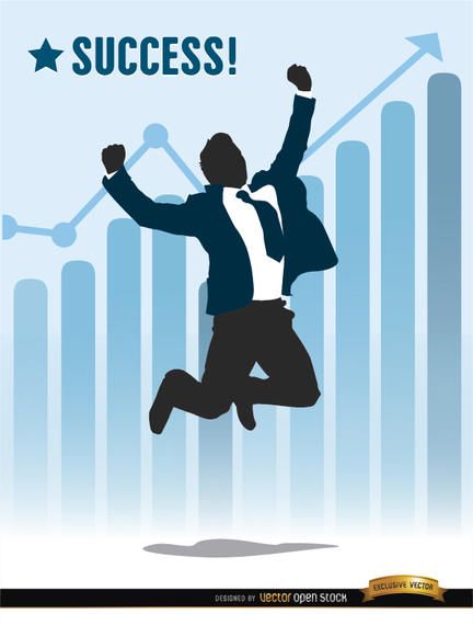 Businessman jumping success Businessman jumping success