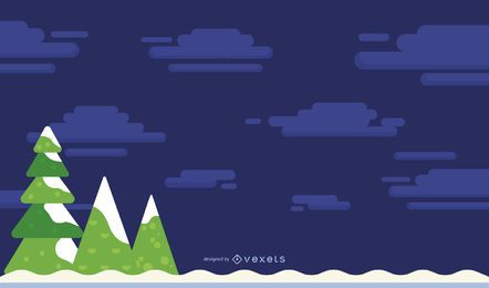 Design de fundo de árvores de Natal com neve