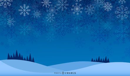 Diseño de fondo de copos de nieve brillante