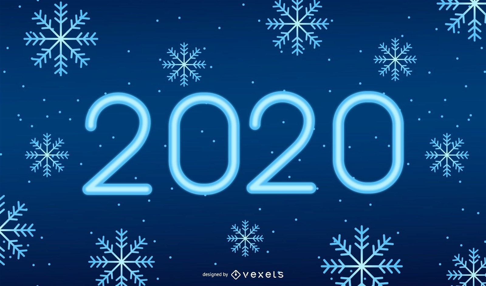 2020 Snowflakes Background Design 