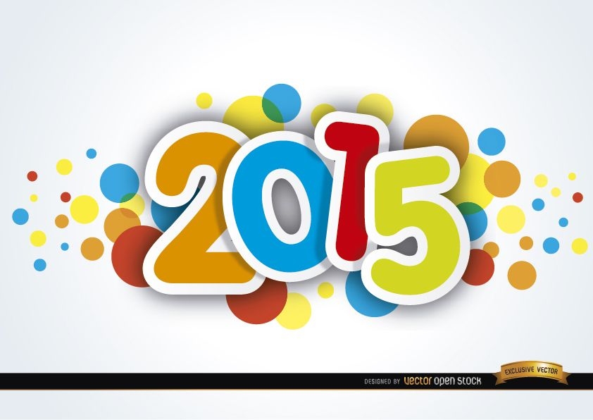 2015 Neujahr farbige Flecken