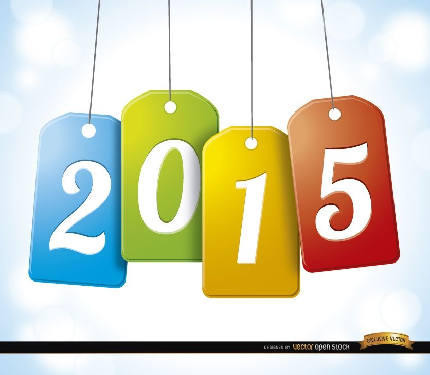 2015 hanging tag cards background