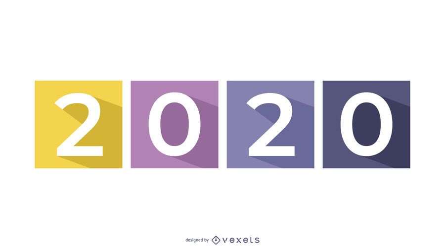 Long Shadowed 2015 over Separate Colored Squares Long Shadowed 2015 over Separate Colored Squares