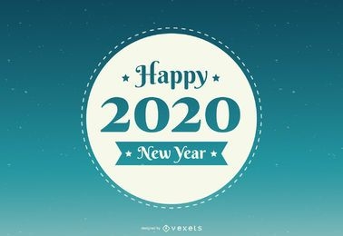 Distintivo redondo de ano novo de 2020