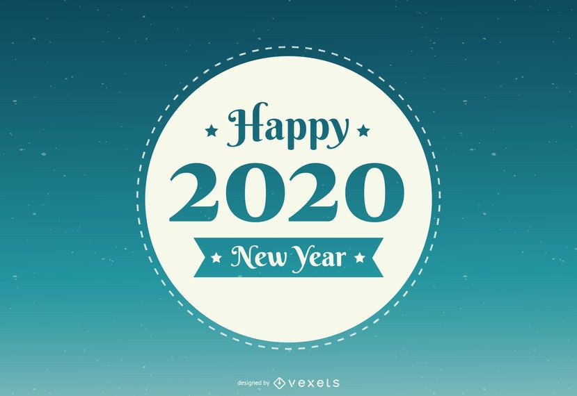 Emblema Redondo do Ano Novo 2020 Emblema Redondo do Ano Novo 2020