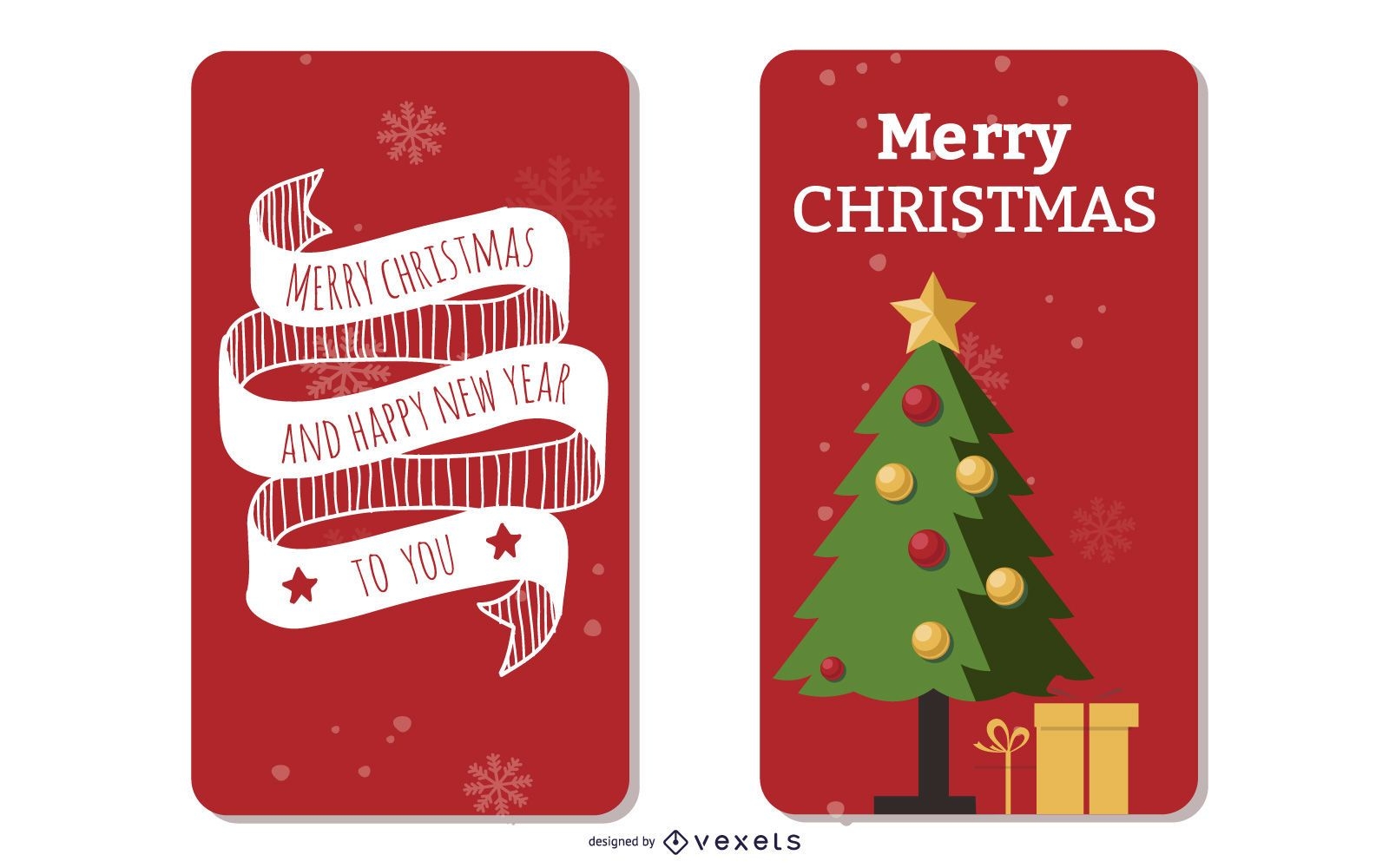 2 Hermoso conjunto de plantillas de folleto de Navidad