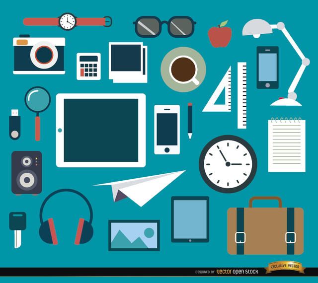 25 Office objects and elements set 25 Office objects and elements set