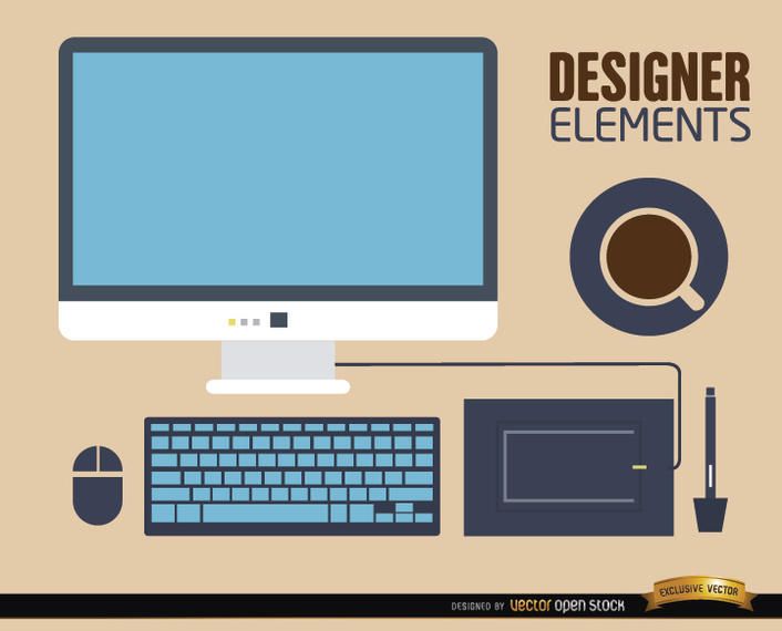 Elementos de trabajo de escritorio Elementos de trabajo de escritorio