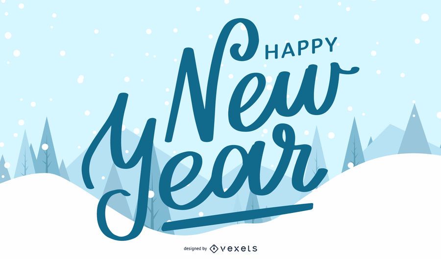 Vintage New Year card on Winter Xmas Background Vintage New Year card on Winter Xmas Background