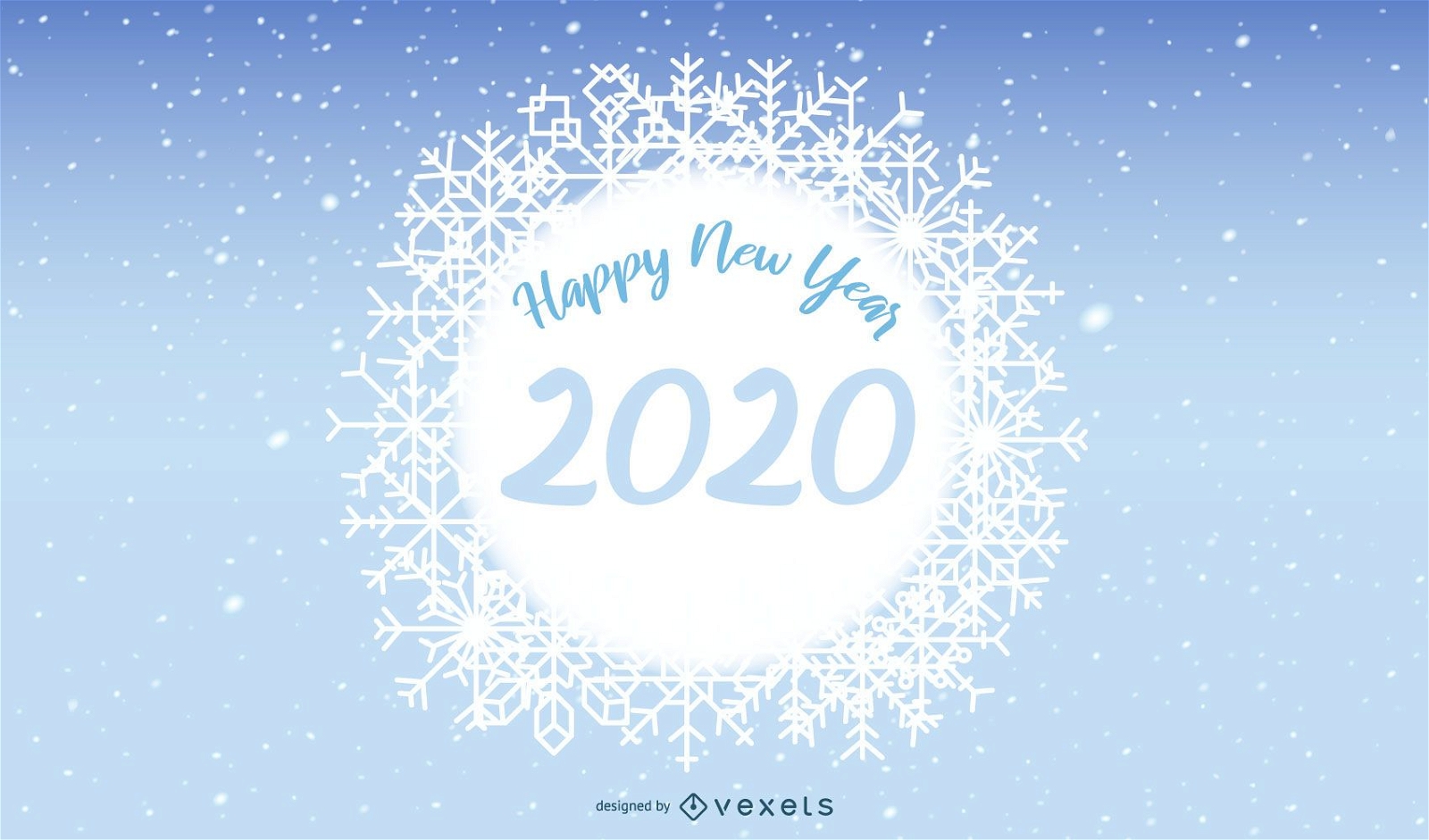 Banner de copo de nieve 2020 a?o nuevo
