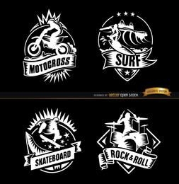 4 Extreme sports and rock badges