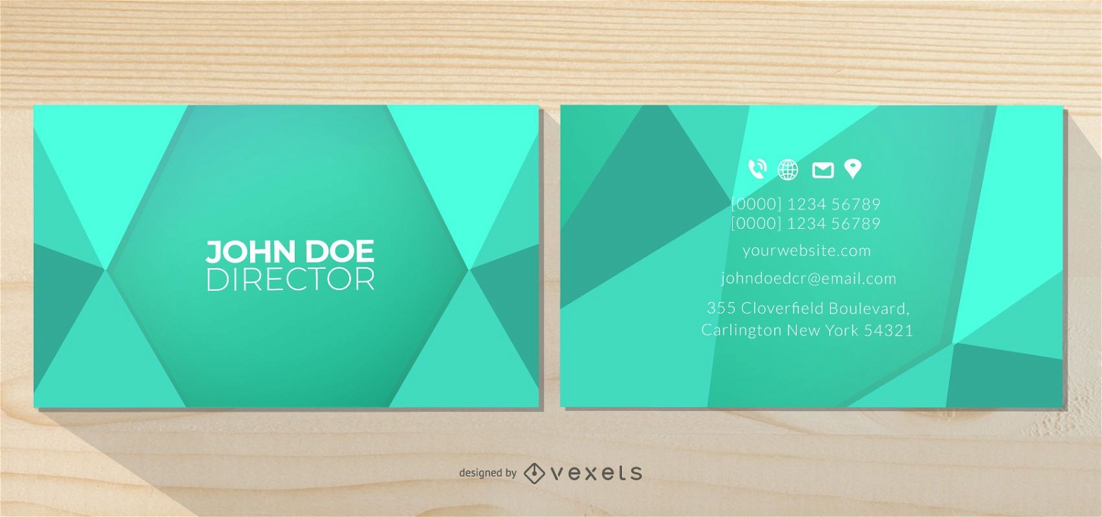 Front Back Abstract Triangles Business Card