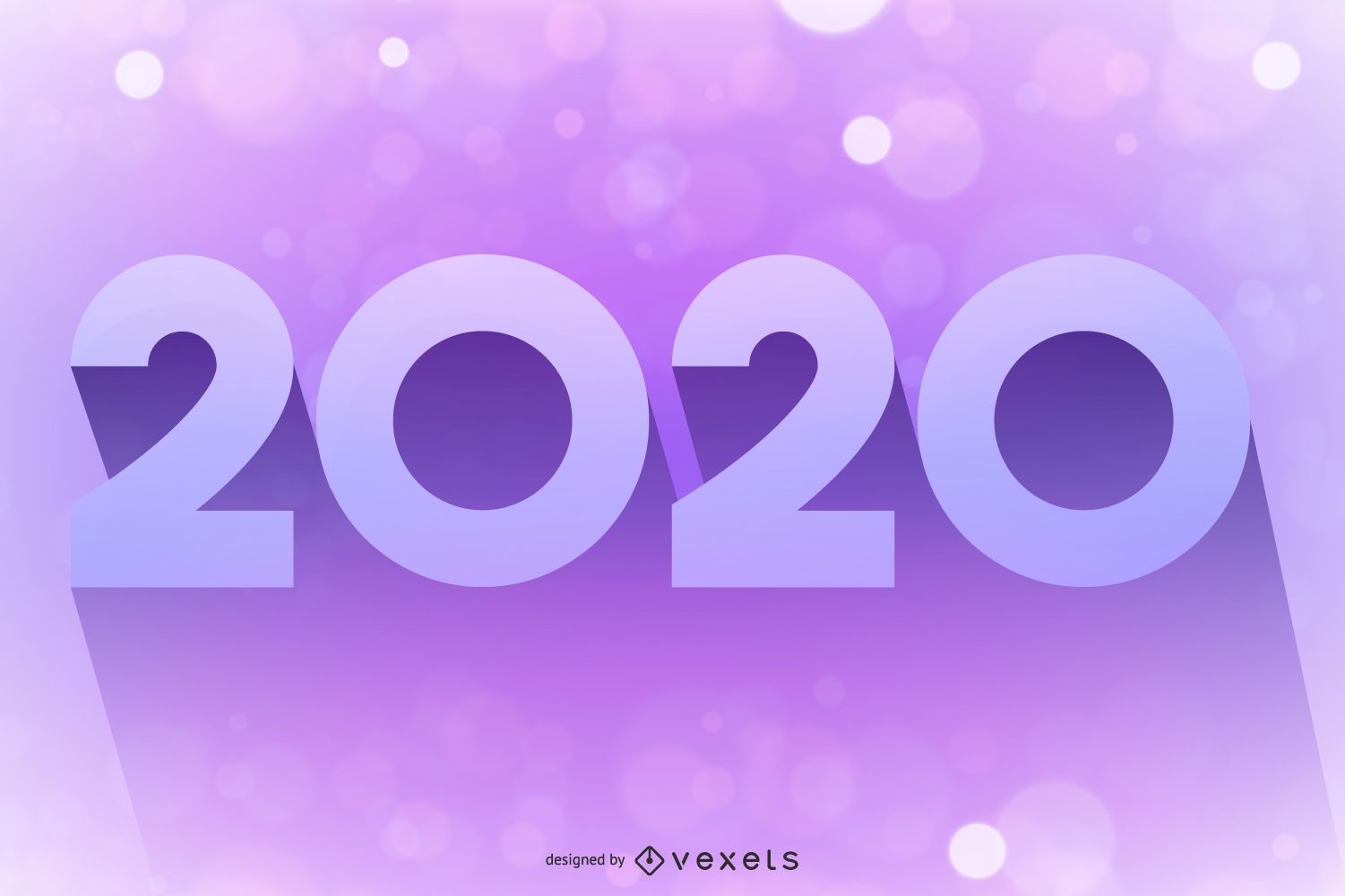 2020 Pink Purple Glowing Bokeh Hintergrund