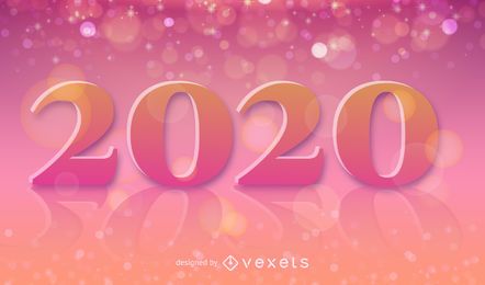 Decorative 2020 Text on Colorful Background Decorative 2020 Text on Colorful Background