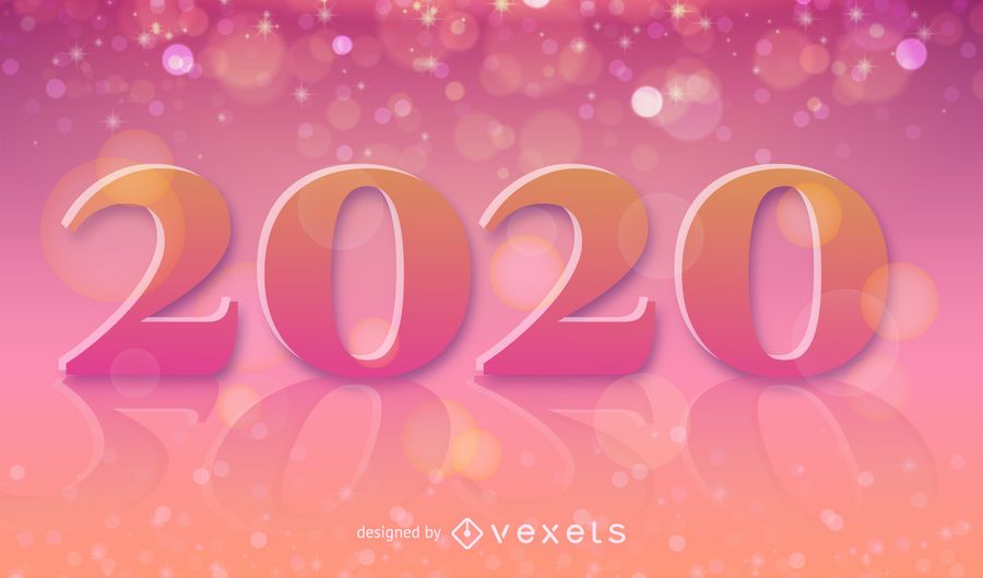 Texto decorativo de 2020 em fundo colorido Texto decorativo de 2020 em fundo colorido