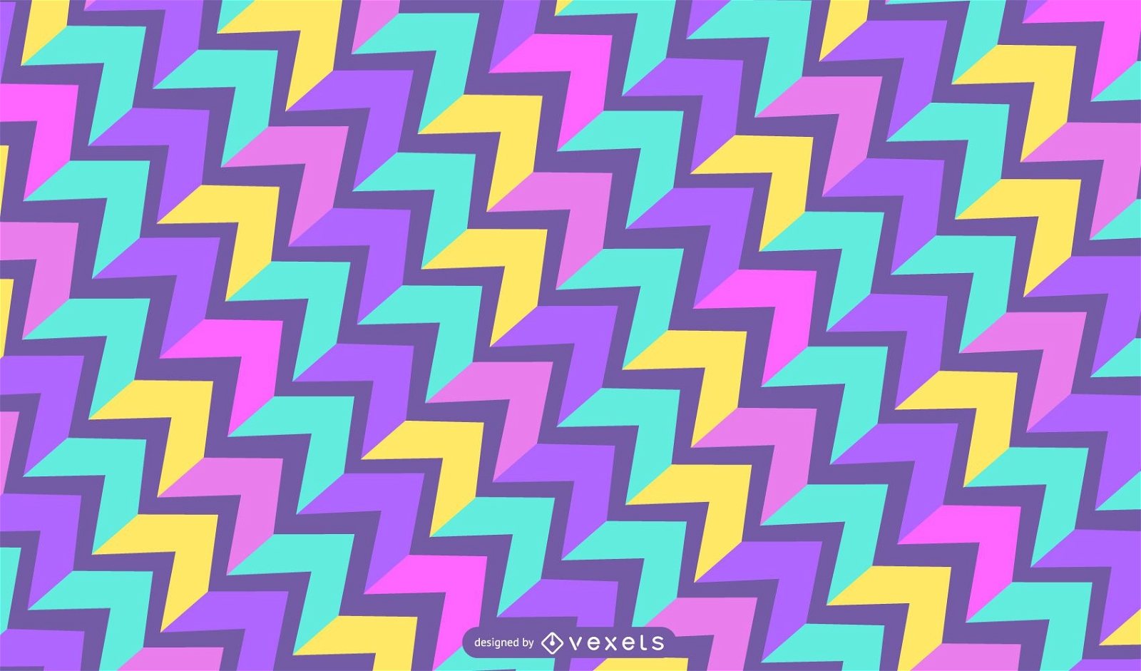 Arrowhead Abstract Colorful Oblique Rectangles Pattern