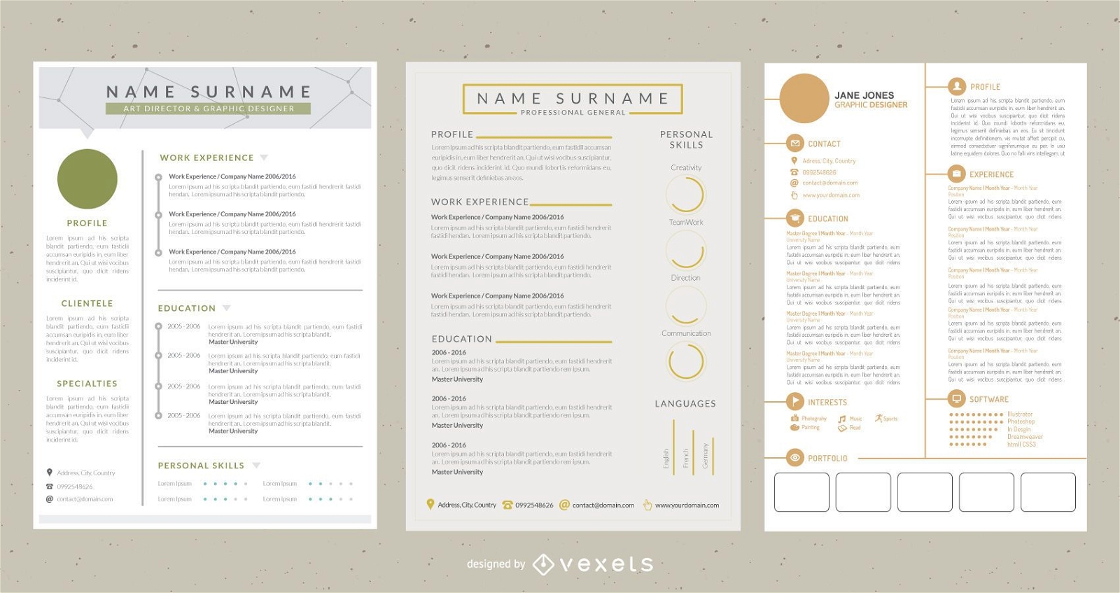 Classic Style Elegant 4 Pages CV Template