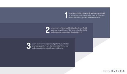 Infográfico de retângulos cinza azul empilhado
