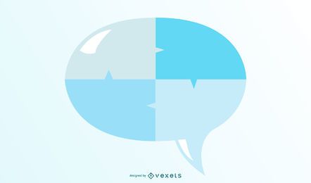 Minimalistische Sprachblase 3D-Infografik