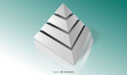 3D Grey Pyramid Diagram Template