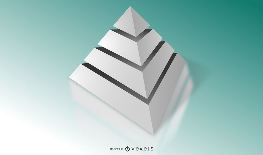 3D Grey Pyramid Diagram Template 3D Grey Pyramid Diagram Template