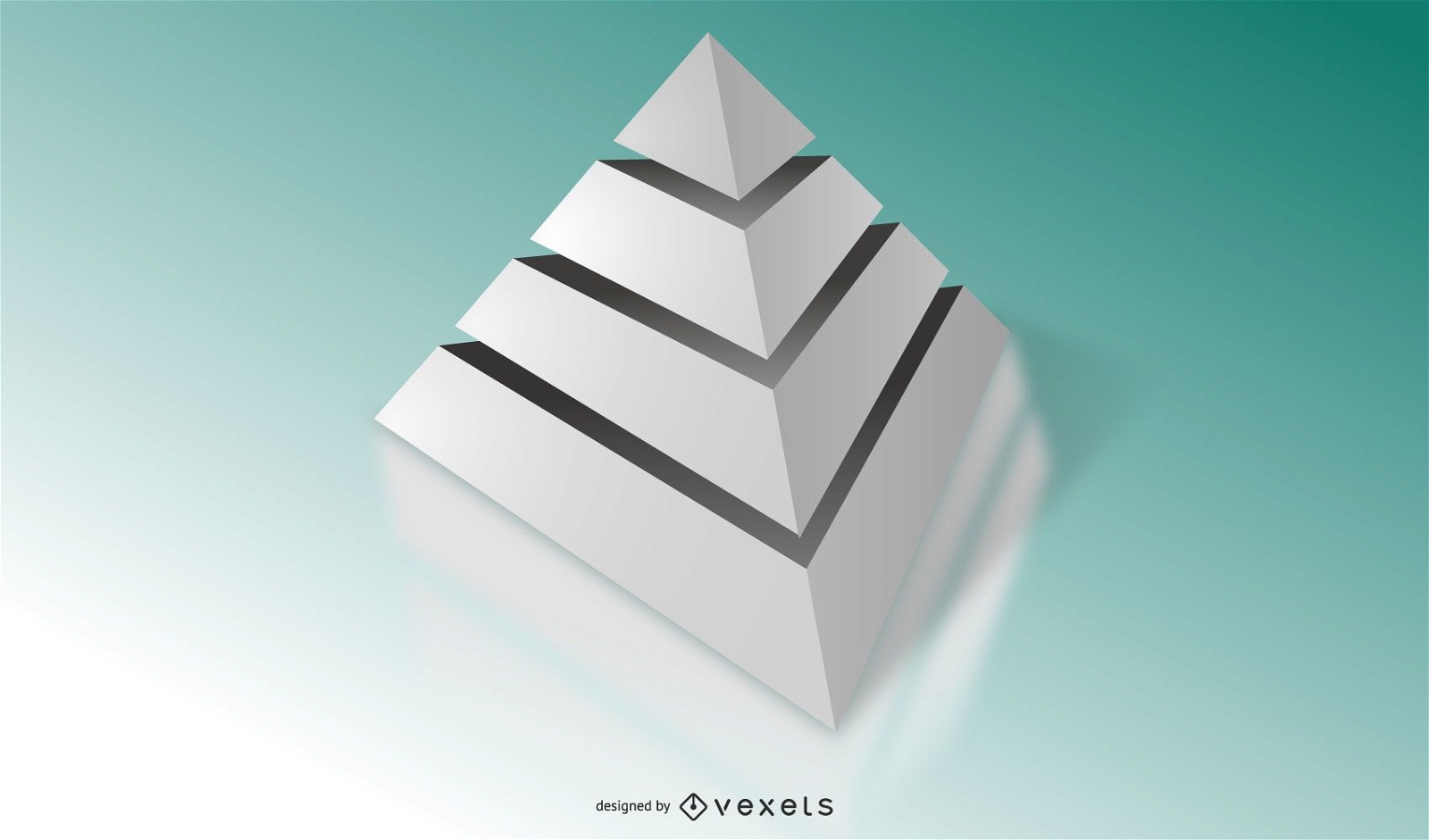 Plantilla de diagrama de pirámide gris 3D