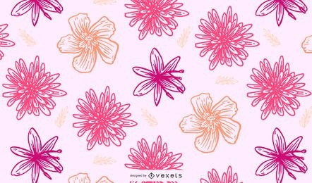 Seamless Retro Floral Pattern Background