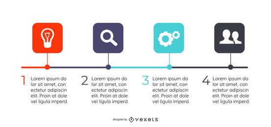 Mehrfarbige quadratische Infografik-Vorlage