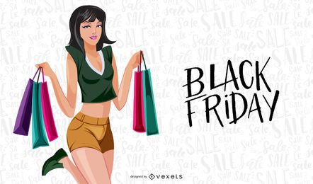 Desenho animado jovem gostosa de fazer compras Desenho animado jovem gostosa de fazer compras